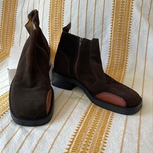 Men’s Cesare Paciotti Heroes Brown Suede Ankle Boots shoes Zip-up Size 10.5